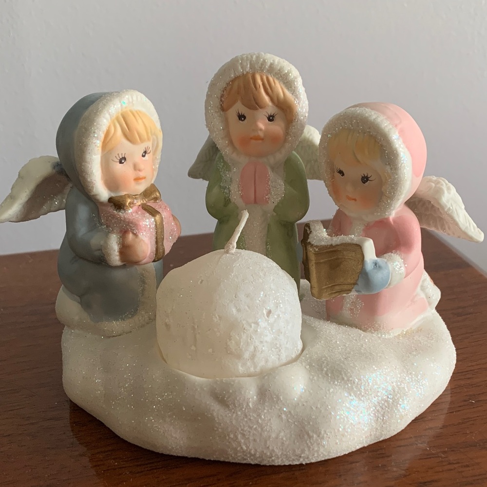 Angel Trio Holiday Candle Holder
